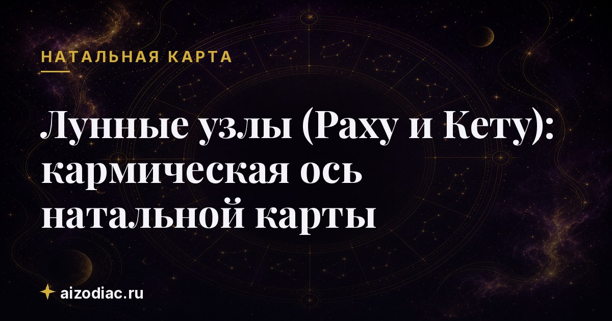 Лунные узлы (Раху и Кету): кармическая ось натальной карты
