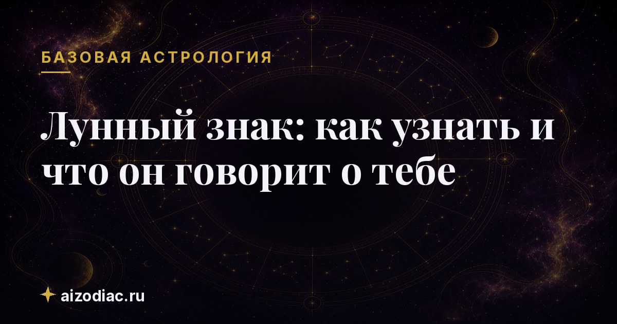 Лунный знак: как узнать и что он говорит о тебе