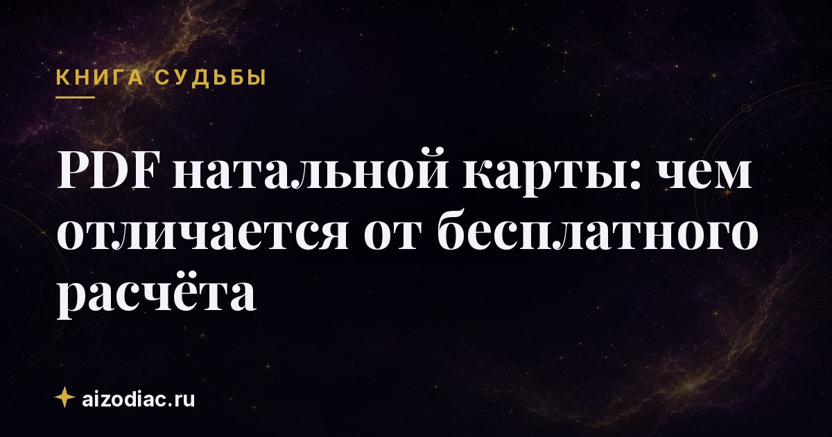 PDF натальной карты: чем отличается от бесплатного расчёта
