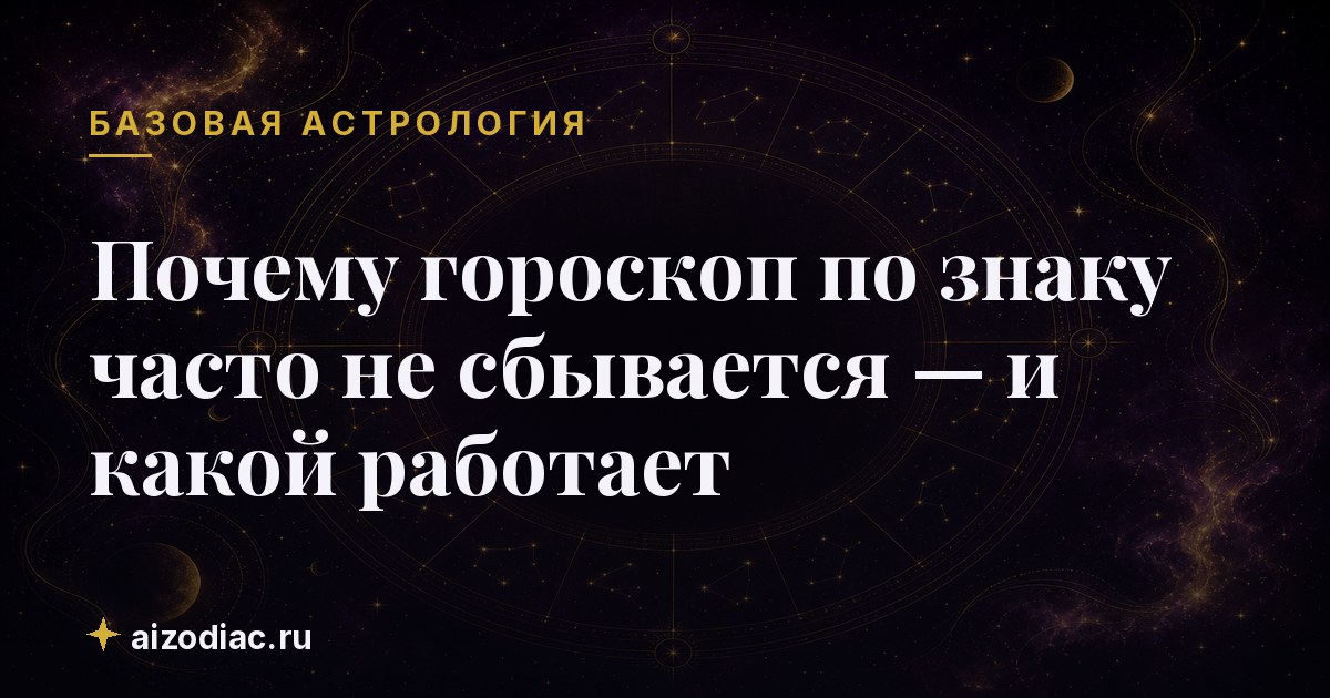 Почему гороскоп по знаку часто не сбывается — и какой работает
