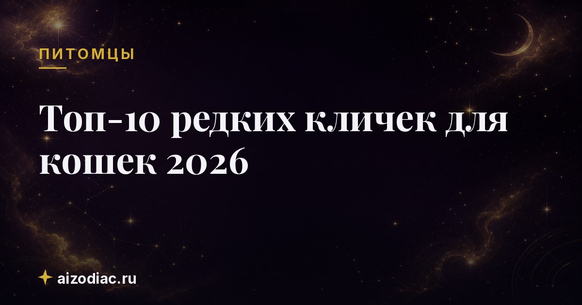 Топ-10 редких кличек для кошек 2026