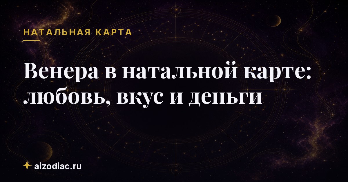 Венера в натальной карте: любовь, вкус и деньги